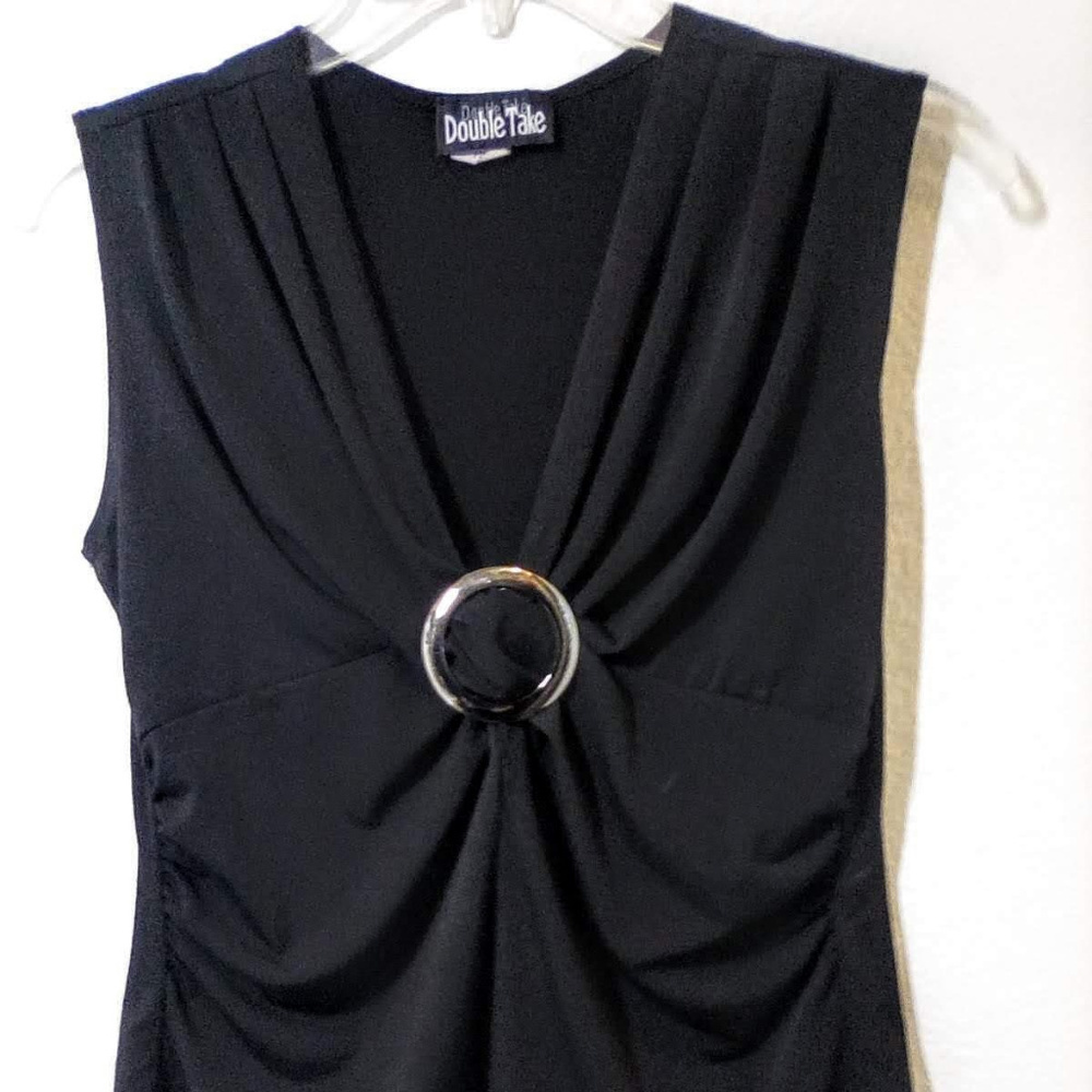DOUBLE TAKE Black Sleeveless Top Size: PM